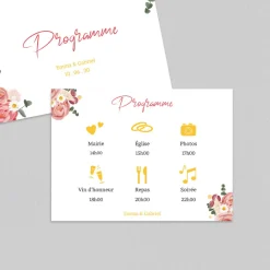 Programme De Mariage^Planet cards Couronne Roses