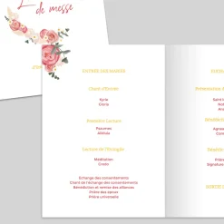 Livret De Messe Mariage^Planet cards Couronne Roses