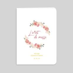 Livret De Messe Mariage^Planet cards Couronne Roses