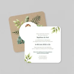 Faire-part Baptême Civil^Planet cards Couronne Tropicale