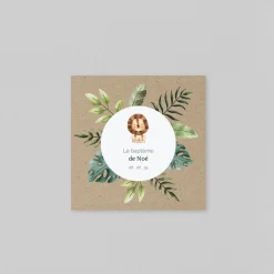 Faire-part Baptême Civil^Planet cards Couronne Tropicale