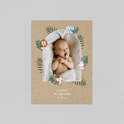 Faire-part Baptême Civil^Planet cards Couronne Tropicale