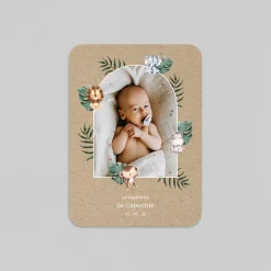 Faire-part Baptême Civil^Planet cards Couronne Tropicale
