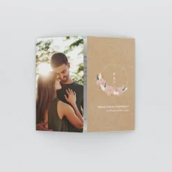 Faire-part Mariage Bohème | Faire-part Mariage Champêtre^Planet cards Couronne Verte et Rose