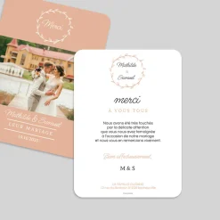 Carte Remerciement Mariage Champêtre^Planet cards Couronne végétale