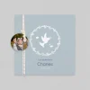 Faire-part Baptême Original | Faire-part Baptême Champêtre^Planet cards Couronne Végétale et Colombes Garçon