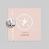 Faire-part Baptême Champêtre | Faire-part Baptême Fille^Planet cards Couronne Végétale et Colombes Fille