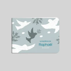Faire-part Baptême Original | Faire-part Baptême Champêtre^Planet cards Couronne Végétale et Colombes Garçon