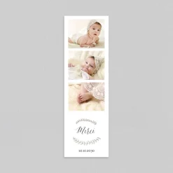 Carte Remerciement Baptême Photo^Planet cards Couronne Végétale Et Photomaton