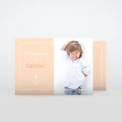 Faire-part Communion^Planet cards Croix délicate