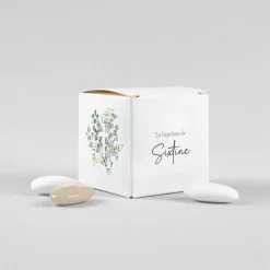 Boîte À Dragées Baptême^Planet cards Croix et Eucalyptus