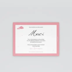 Carte Remerciement Baptême Fille^Planet cards Croix Et Nuage