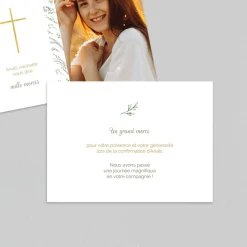 Carte Remerciement Confirmation^Planet cards Croix et Verdure