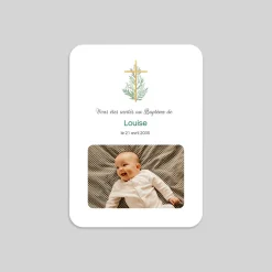 Faire-part Baptême Champêtre | Gamme Complète^Planet cards Croix et Végétal