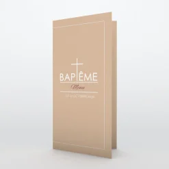 Menu Baptême^Planet cards Croix fine