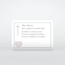 Faire-part Décès^Planet cards Croix grise