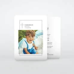 Faire-part Communion^Planet cards Croix Minimaliste