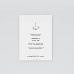 Faire-part Communion^Planet cards Croix Minimaliste