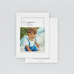 Faire-part Communion^Planet cards Croix Minimaliste