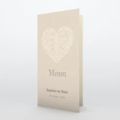 Menu Baptême^Planet cards Cœur Original