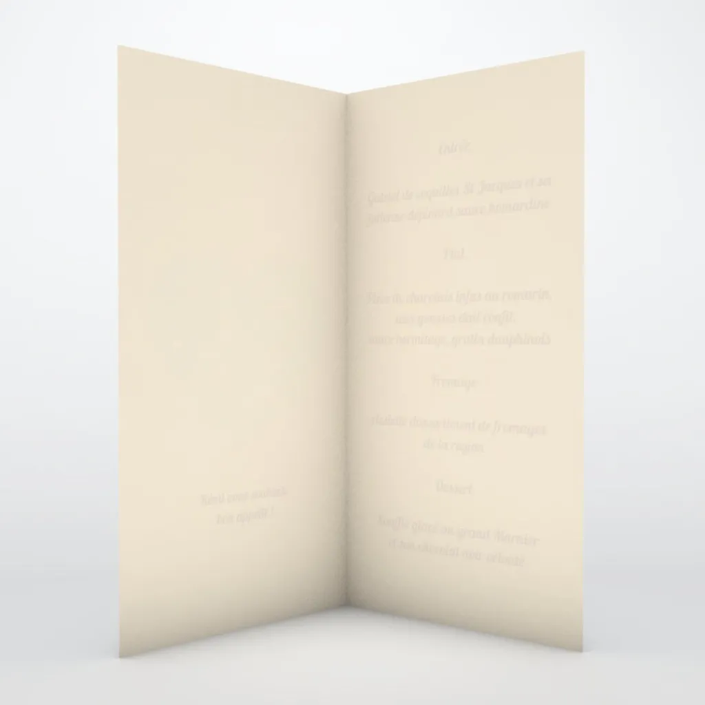 Menu Baptême^Planet cards Cœur Original
