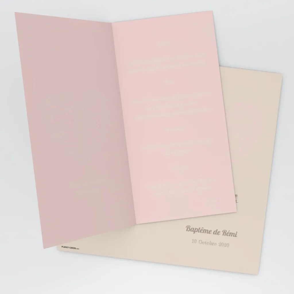 Menu Baptême^Planet cards Cœur Original