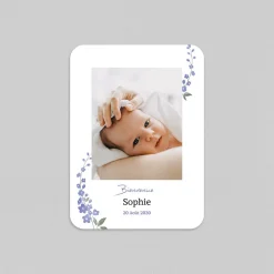 Faire-part Naissance Fille^Planet cards Delphimium Et Pictos