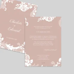 Faire-part Mariage Champêtre^Planet cards Dentelle et roses