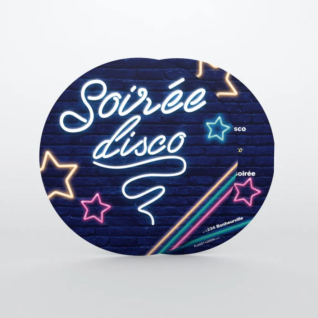 Carte Invitation Anniversaire Adulte Moderne | Carte Invitation Anniversaire Adulte Originale^Planet cards Disco néon