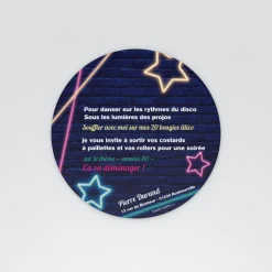 Carte Invitation Anniversaire Adulte Moderne | Carte Invitation Anniversaire Adulte Originale^Planet cards Disco néon