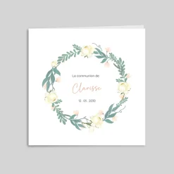 Faire-part Communion^Planet cards Délicate Couronne de Fleurs