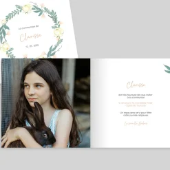 Faire-part Communion^Planet cards Délicate Couronne de Fleurs