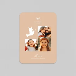 Carte Remerciement Communion^Planet cards Douce colombe