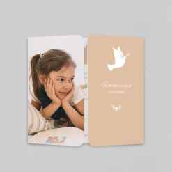 Faire-part Communion^Planet cards Douce colombe