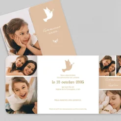Faire-part Communion^Planet cards Douce colombe