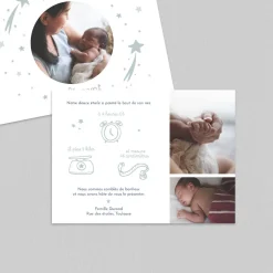 Faire-part Naissance Garçon^Planet cards Douce Comète