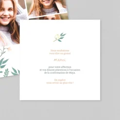 Carte Remerciement Confirmation^Planet cards Douce Pivoine