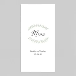 Menu Baptême^Planet cards Douceur Champêtre