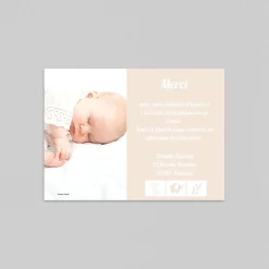 Carte Remerciement Naissance Magnet^Planet cards Douceur en fleur magnet