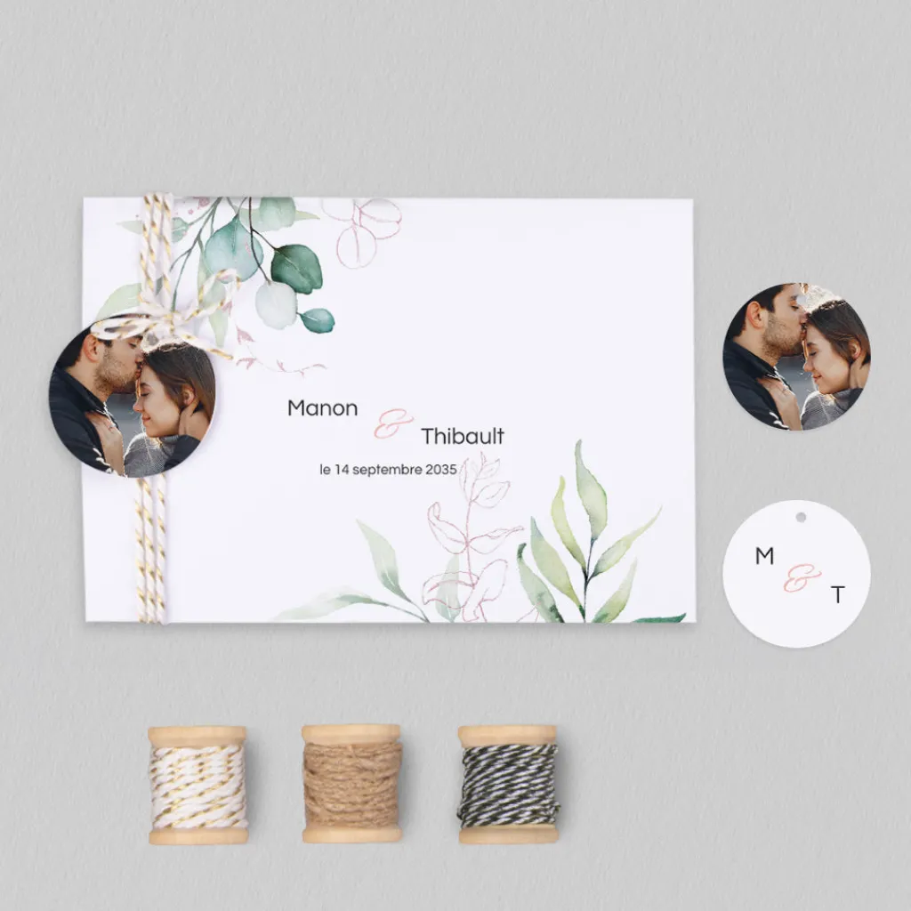 Faire-part Mariage Champêtre | Gamme Complète^Planet cards Douceur et Eucalyptus
