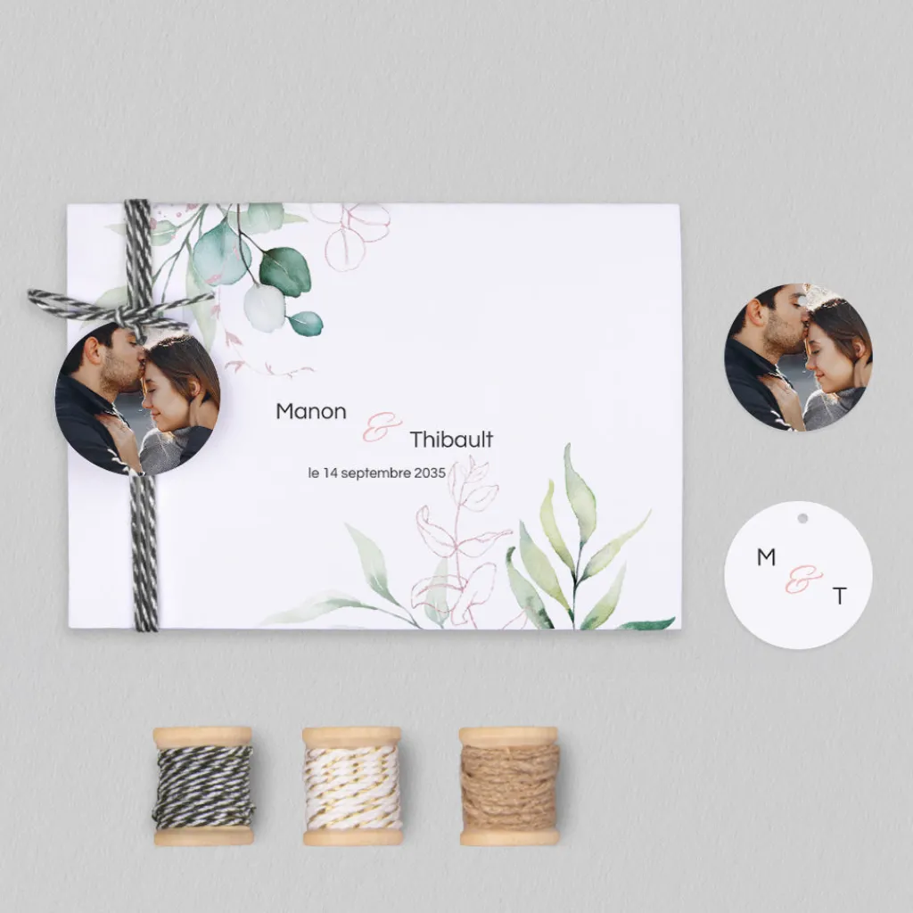 Faire-part Mariage Champêtre | Gamme Complète^Planet cards Douceur et Eucalyptus