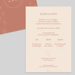 Faire-part Mariage Champêtre^Planet cards Douceur Naturelle