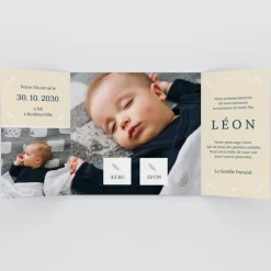 Faire-part Naissance Fille^Planet cards Douceur Plume