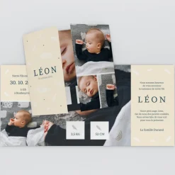 Faire-part Naissance Fille^Planet cards Douceur Plume