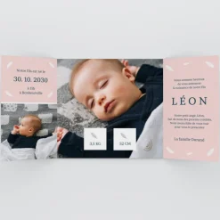 Faire-part Naissance Fille^Planet cards Douceur Plume