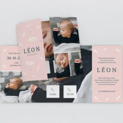 Faire-part Naissance Fille^Planet cards Douceur Plume