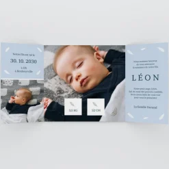Faire-part Naissance Fille^Planet cards Douceur Plume