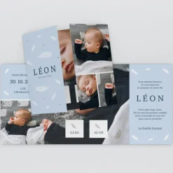 Faire-part Naissance Fille^Planet cards Douceur Plume