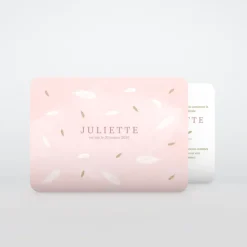 Faire-part Naissance Fille^Planet cards Douceur Plume