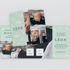 Faire-part Naissance Fille^Planet cards Douceur Plume